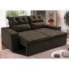 Sofá Retrátil e Reclinável 1,50m Cama inBox Smal com bordado pantográfico Suede Café