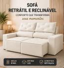 Sofá Retrátil e Reclinável 2 Lugares 1,50m com Molas e Espuma D28 em Suede - Pepinelli Decor Cor:Bege