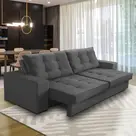 Sofá Retrátil e Reclinável 2 lugares 1,50m com Molas Marcela Suede Cinza Adonai Estofados