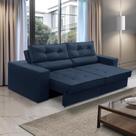 Sofá Retrátil e Reclinável 2 lugares 1,70m com Molas Mirela Suede Azul Adonai Estofados