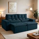 Sofá Retrátil e Reclinável 2 Lugares 194cm Libra Azul