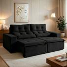 Sofá Retrátil e Reclinável 2 Lugares 194cm Libra Preto