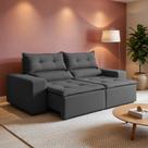 Sofá Retrátil e Reclinável 2 Lugares 196cm Firenze Cinza