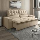 Sofá Retrátil e Reclinável 2 Lugares 210cm Pillow Top Duplo Base Madeira Maciça Paris