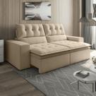 Sofá Retrátil e Reclinável 2 Lugares 210cm Pillow Top Duplo Base Madeira Maciça Paris Marrom Sofá Retrátil e Reclinável 2 Lugares 210cm Pillow Top Duplo Base Madeira Maciça Paris Marrom