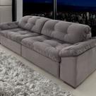 Sofá Retrátil e Reclinável 2 Lugares 240 Cm Pérola Veludo