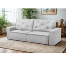 Sofá Retrátil e Reclinável 2 lugares com Molas 1,50m Atenas Suede Cinza Mirra Decor