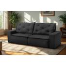 Sofá Retrátil e Reclinável 2 lugares com Molas 1,50m Atenas Suede Preto Mirra Decor