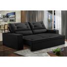 Sofá Retrátil e Reclinável 2 lugares com Molas 1,50m Laisa Suede Preto Madelina Decor