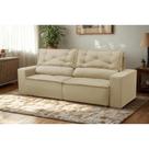 Sofá Retrátil e Reclinável 2 lugares com Molas 1,50m Lima Suede Bege Mirra Decor