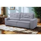 Sofá Retrátil e Reclinável 2 lugares com Molas 1,50m Lima Suede Cinza Mirra Decor