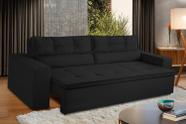 Sofá Retrátil e Reclinável 2 lugares com Molas 1,50m Vegas Suede Preto Adonai Estofados