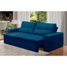 Sofá Retrátil e Reclinável 2 lugares com Molas 2,00m Eloa Suede Azul Madelina