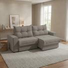 Sofá Retrátil e Reclinável 2 Lugares Dorian 235cm em Suede Cinza Sofá Retrátil e Reclinável 2 Lugares Dorian 235cm em Suede Cinza