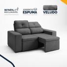 Sofá Retrátil e Reclinável 2 Lugares Espuma Fibra Siliconada Londrina 160cm