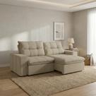 Sofá Retrátil e Reclinável 2 Lugares Kairo 260cm em Bouclé Fendi Sofá Retrátil e Reclinável 2 Lugares Kairo 260cm em Bouclé Fendi