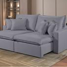 Sofá Retrátil e Reclinável 2 Lugares M-196 2,10m Molas Ensacadas Pillow Top Almofadas Estofados Martins Sofá Retrátil e Reclinável 2 Lugares M-196 2,10m Molas Ensacadas Pillow Top Almofadas Estofados Martins