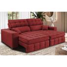 Sofá Retrátil e Reclinável 2,00m Molas Ensacadas e Costura Tripla Cama inBox Nobre Suede Vermelho
