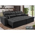 Sofá Retrátil e Reclinável 2,02m Luxos Cama inBox Velusoft Preto