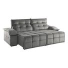 Sofá Retrátil e Reclinável 210cm M-122 - Veludo Cinza