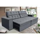 Sofá Retrátil e Reclinável 2,10m Suede Vancouver Cinza