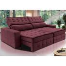 Sofá Retrátil e Reclinável 2,15m Cama inBox Big Puffer com SoftGelD40 Velupluma Vinho