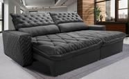 Sofá Retrátil e Reclinável 2,15m Molas Ensacadas Cama inBox Spazus com Bordado 3D Velusoft Cinza