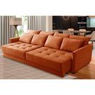 Sofá Retrátil e Reclinável 2,30m Mariah Veludo Terracota Madelina Decor