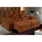 Sofá Retrátil e Reclinável 2,30m Suede Isis Terracota
