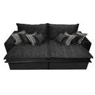 Sofá Retrátil e Reclinável 2,32m com Molas Ensacadas Cama Inbox Supreme Tecido Suede Preto