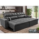 Sofá Retrátil e Reclinável 2,32m Luxos Cama inBox Velusoft Cinza