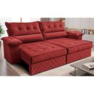 Sofá Retrátil e Reclinável 2,40m com Molas e Espuma D33 Thunder. Velusoft Cama inBox
