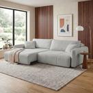 Sofá Retrátil e Reclinável 246cm com Almofadas Decorativas Eros Yescasa Cinza Sofá Retrátil e Reclinável 246cm com Almofadas Decorativas Eros Yescasa Cinza