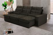 Sofá Retrátil e Reclinável 250 cm New Califórnia Veludo Marrom Chamby Móveis