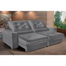 Sofá Retrátil e Reclinável 2,50m Suede Cancún Cinza Sofá Retrátil e Reclinável 2,50m Suede Cancún Cinza