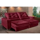 Sofá Retrátil e Reclinável 2,50m Suede Cancún Vinho Sofá Retrátil e Reclinável 2,50m Suede Cancún Vinho