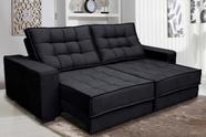 Sofá Retrátil e Reclinável 2,50m Suede Coliseu Preto