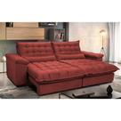 Sofá Retrátil e Reclinável 2,52m com Molas Ensacadas Cama inBox Aconchego Tecido Suede Vermelho
