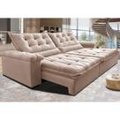 Sofá Retrátil e Reclinável 2,55m Cama inBox Big Fresh com SoftGelD40 Velupluma Bege