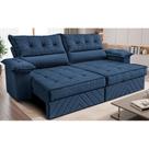 Sofá Retrátil e Reclinável 2,60m com Molas e Espuma D33 Thunder. Velusoft Cama inBox
