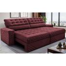 Sofá Retrátil e Reclinável 2,70m Molas Ensacadas Max Spring. Velusoft Cama inBox