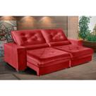 Sofá Retrátil e Reclinável 2,70m Suede Cancún Vermelho Sofá Retrátil e Reclinável 2,70m Suede Cancún Vermelho