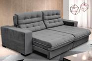 Sofá Retrátil e Reclinável 2,70m Suede New California Cinza