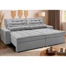 Sofá Retrátil e Reclinável 2,72m Molas Ensacadas Belle. Boucle Cama inBox