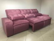 Sofá Retrátil e Reclinável 2,75m C/ 05 Lugares em Tecido Suede