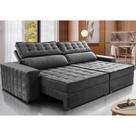 Sofá Retrátil e Reclinável 2,75m Cama inBox Big Star com SoftGelD40 Velupluma Cinza