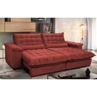 Sofá Retrátil e Reclinável 2,92m com Molas Ensacadas Cama inBox Aconchego Tecido Suede Vermelho