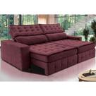 Sofá Retrátil e Reclinável 2,95m Cama inBox Big Puffer com SoftGelD40 Velupluma Vinho