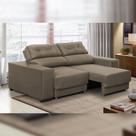 Sofá Retrátil e Reclinável 3 lugares 1,80m Rubia Suede Cappuccino