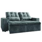 Sofá Retrátil e Reclinável 3 Lugares 2,0m Veludo Malibu Selmer Cinza